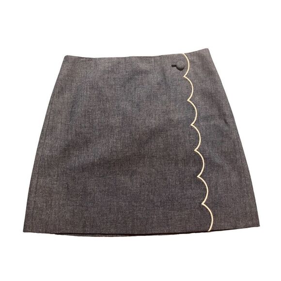 J Crew scalloped chambray skirt sz 6